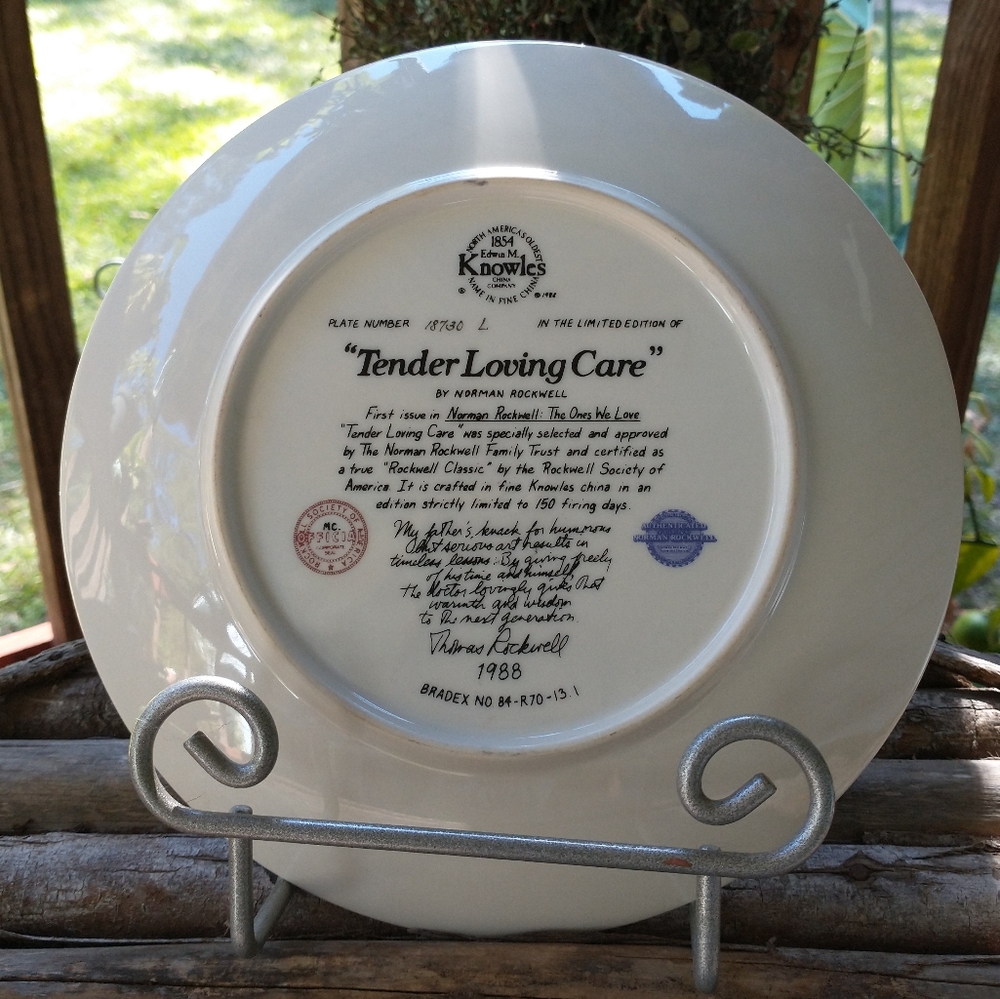 Norman Rockwell Tender Loving Care Collector's Edition Plate - Picture 3 of 5